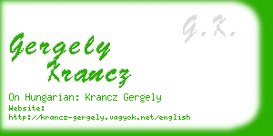 gergely krancz business card